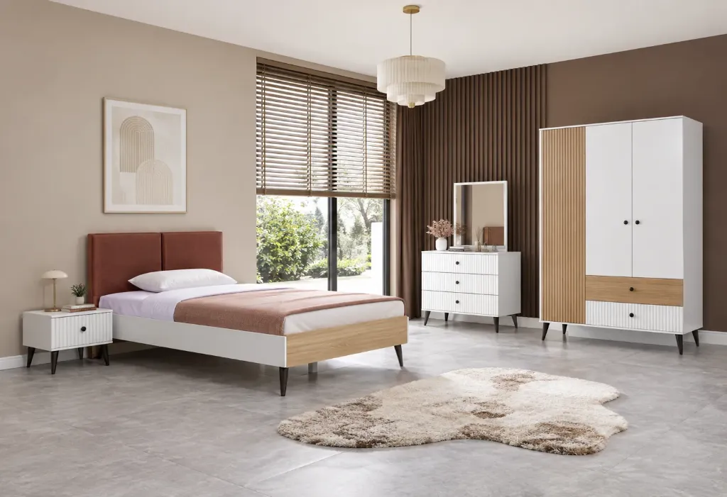 Ensemble de mobilier Craft Moon Stone Youngroom avec armoire 3 portes et lit 90 x 190