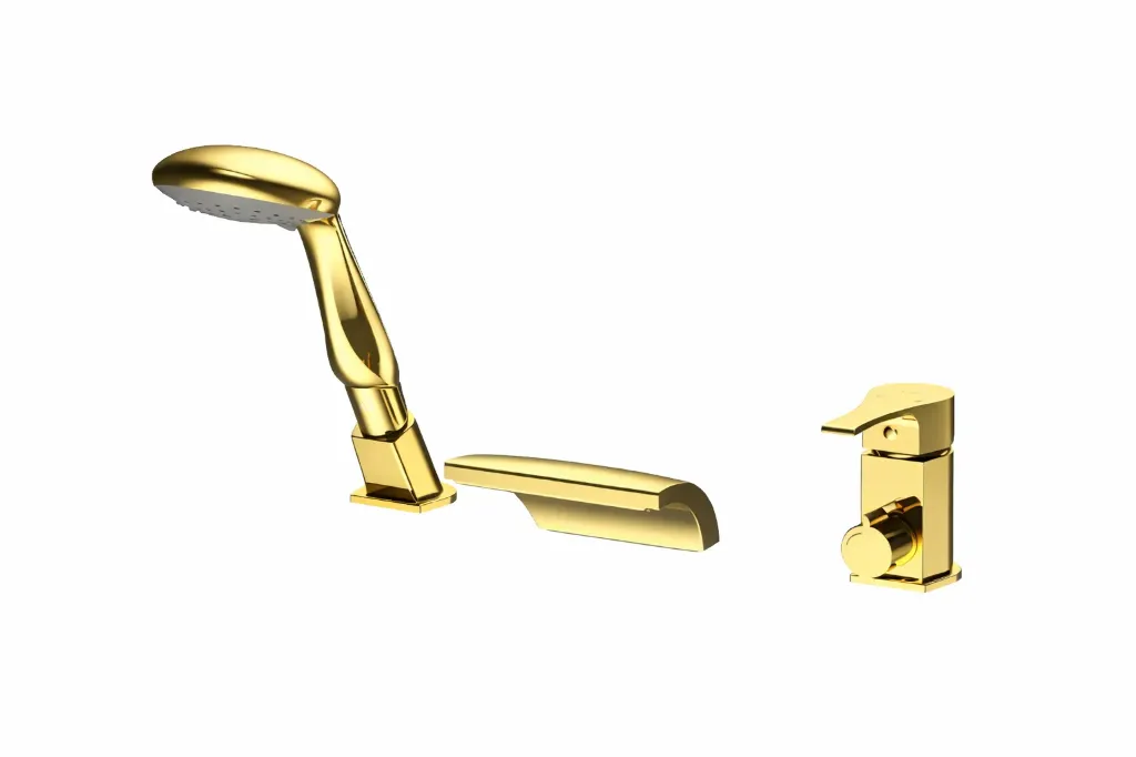 [MAK67-A] Atros Gold 3-Hole Concealed Bathtub Faucet Set with Hand Shower