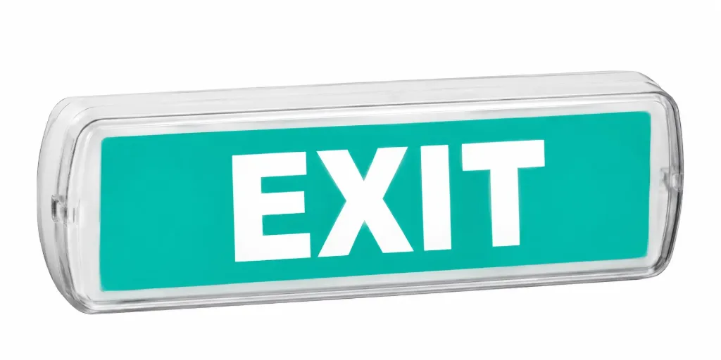 LED Emergency Exit Light with Green Exit Legend