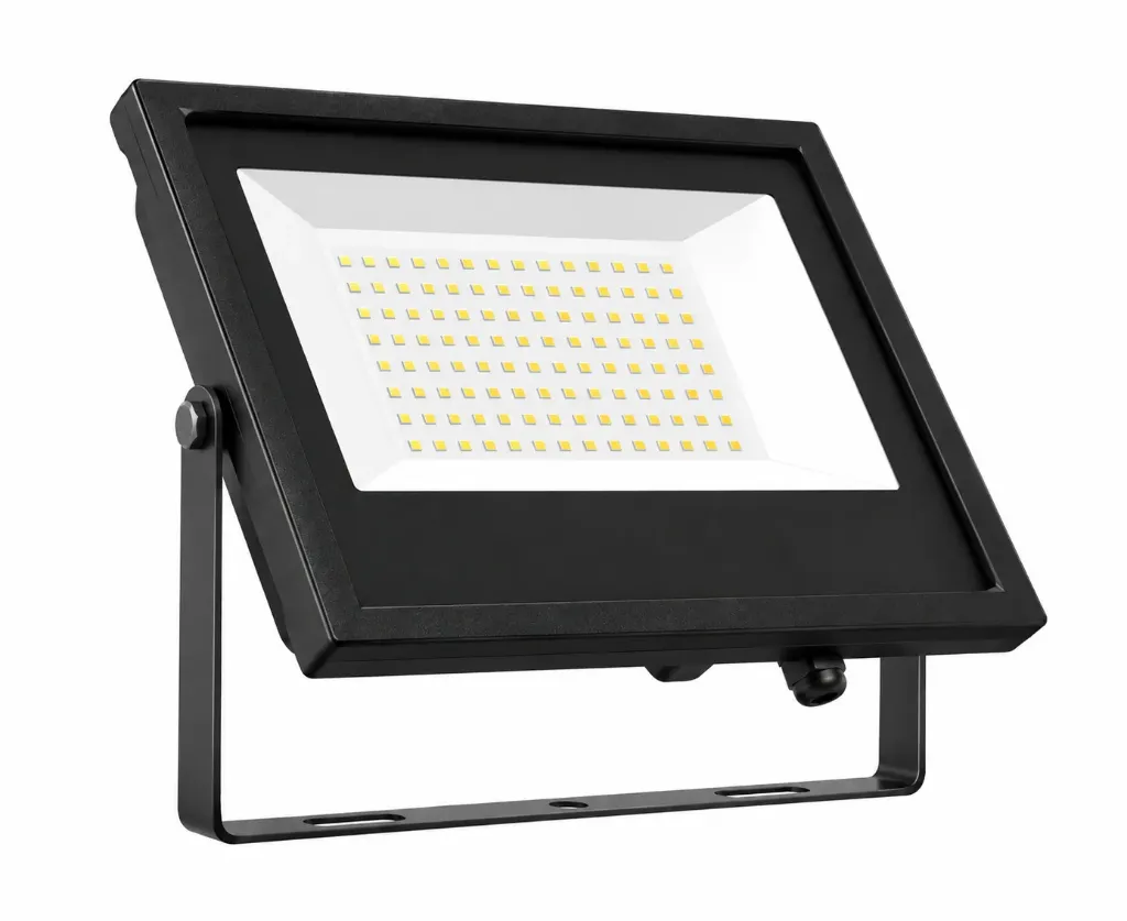 [OF10-030M] Black RAL9005 100 W 3000K IP66 SMD LED Floodlight with Bracket