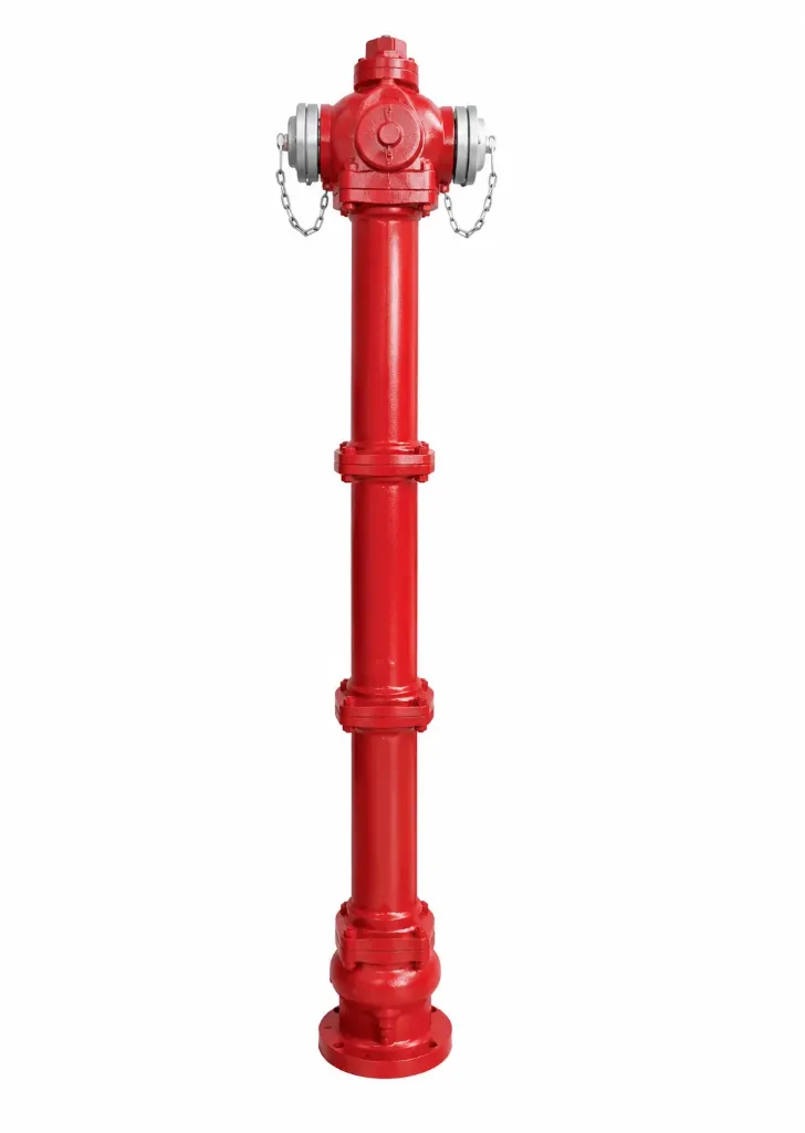 Borne d'incendie colonne rouge DN100 175 cm avec clé