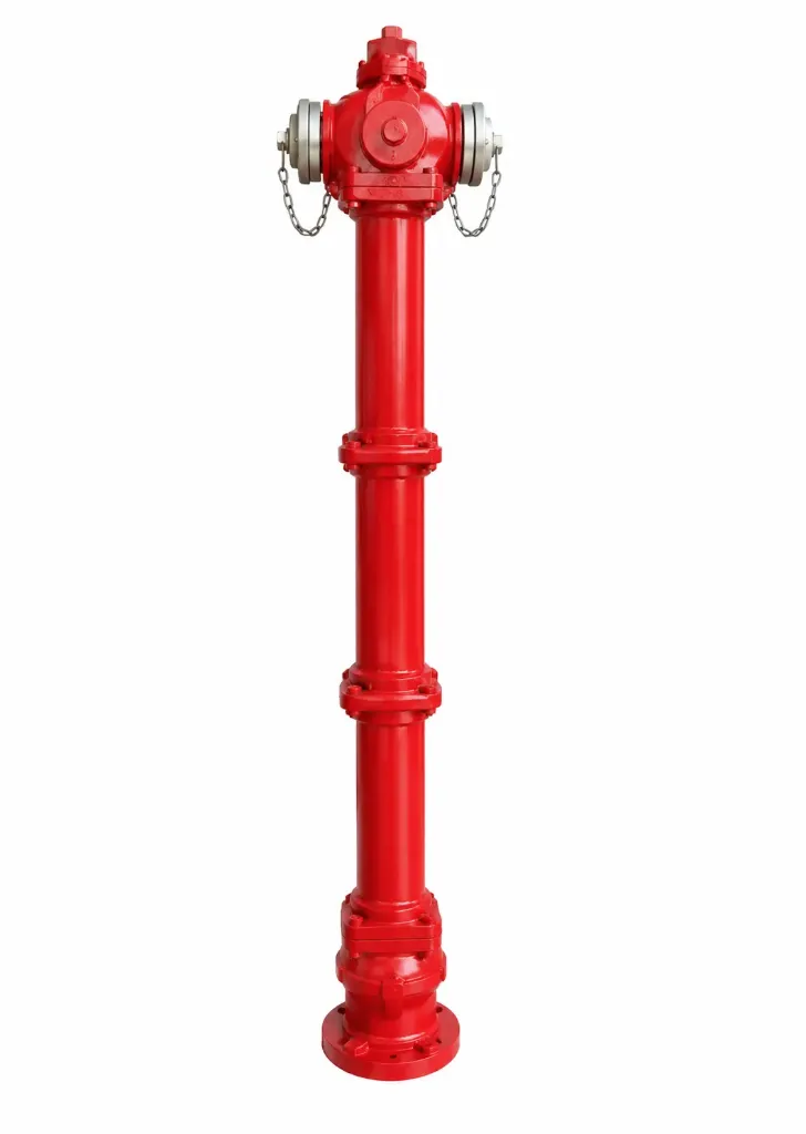 DN100 Red Pillar Hydrant with Side Outlets