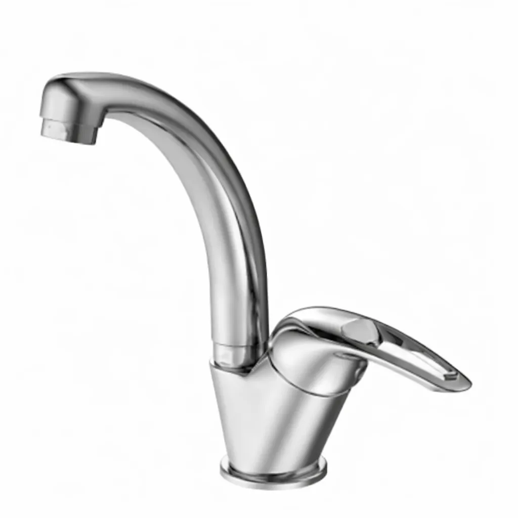 Robinet de lavabo monobloc Adrio Chrome avec bec pivotant à entrée unique