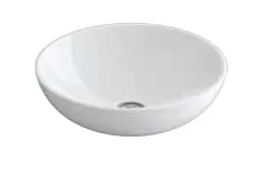 [0101-9456] White Round Countertop Washbasin 45 x 45