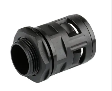 Black PG 21 Straight Connector with Nut, IP68