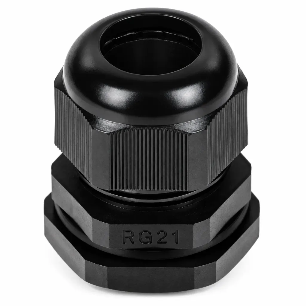 Connecteur droit PG 29 noir IP68 avec écrou