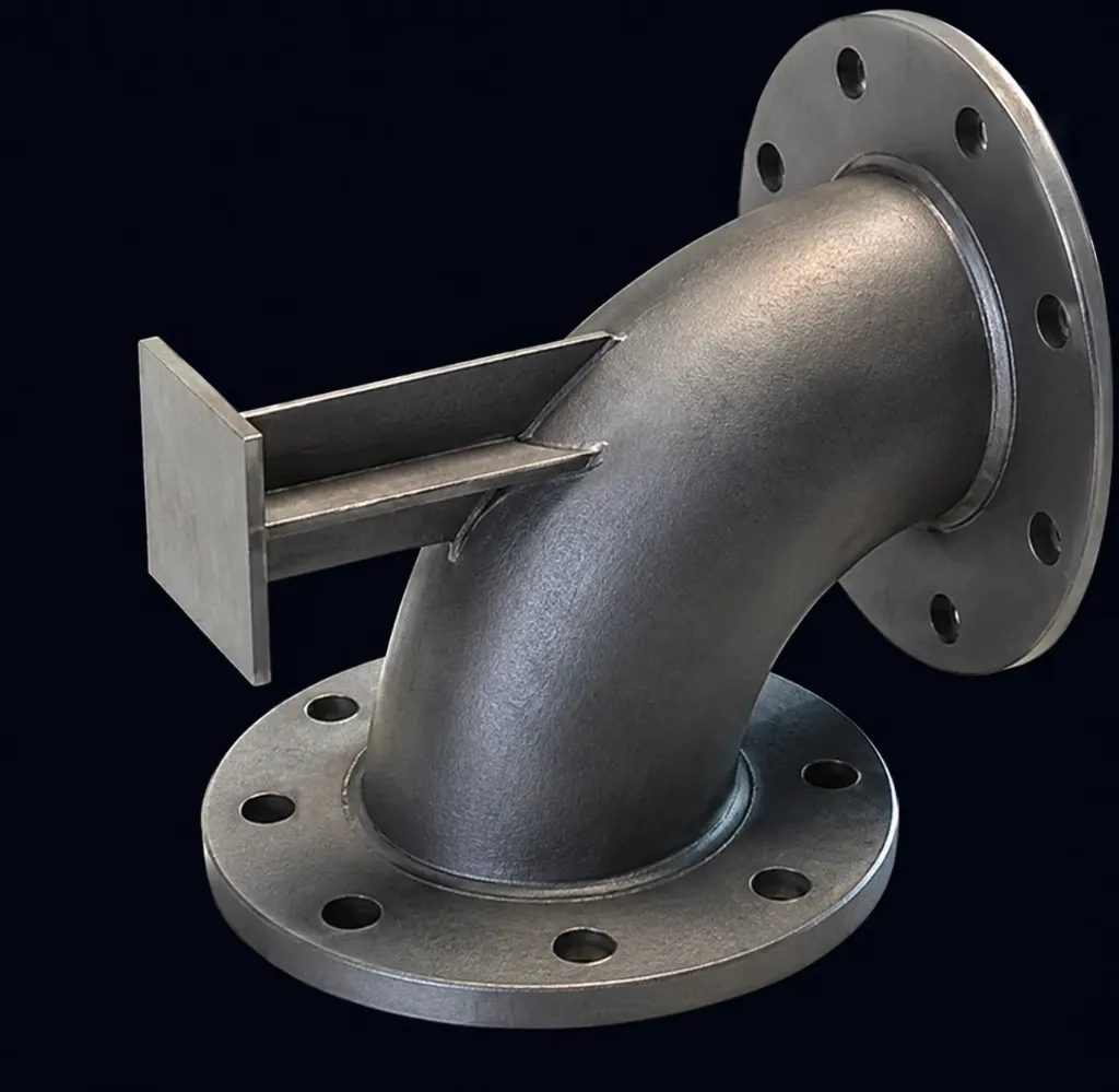 Dark Grey Flanged Hydrant Elbow Pipe Fitting