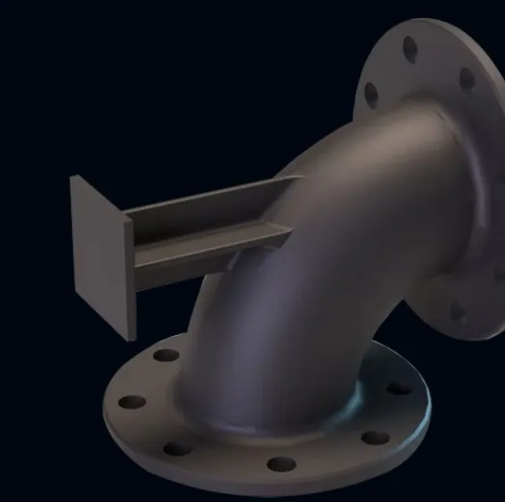Dark Grey Flanged Hydrant Elbow Pipe Fitting