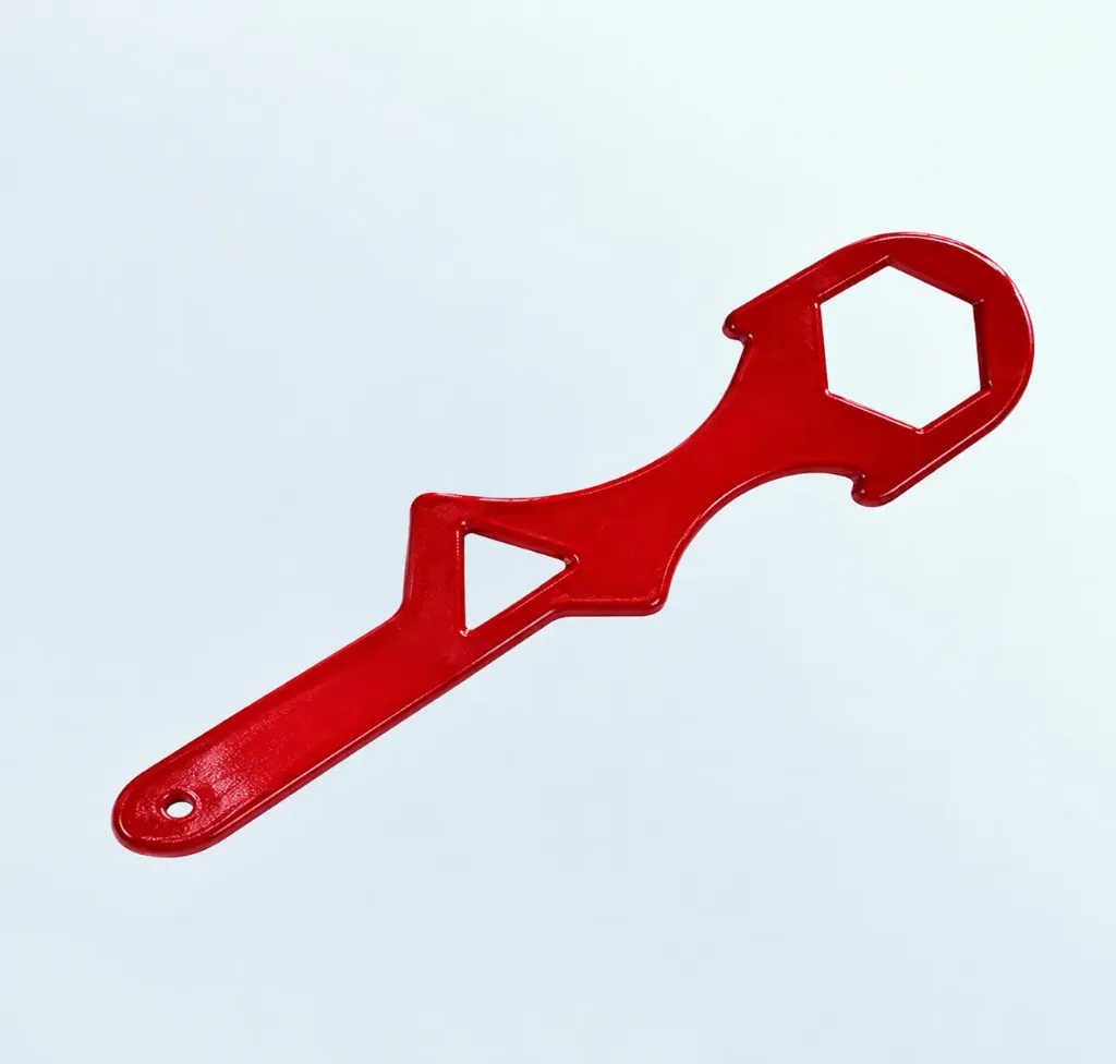 Red Fire Hydrant Key with Hexagonal Opening