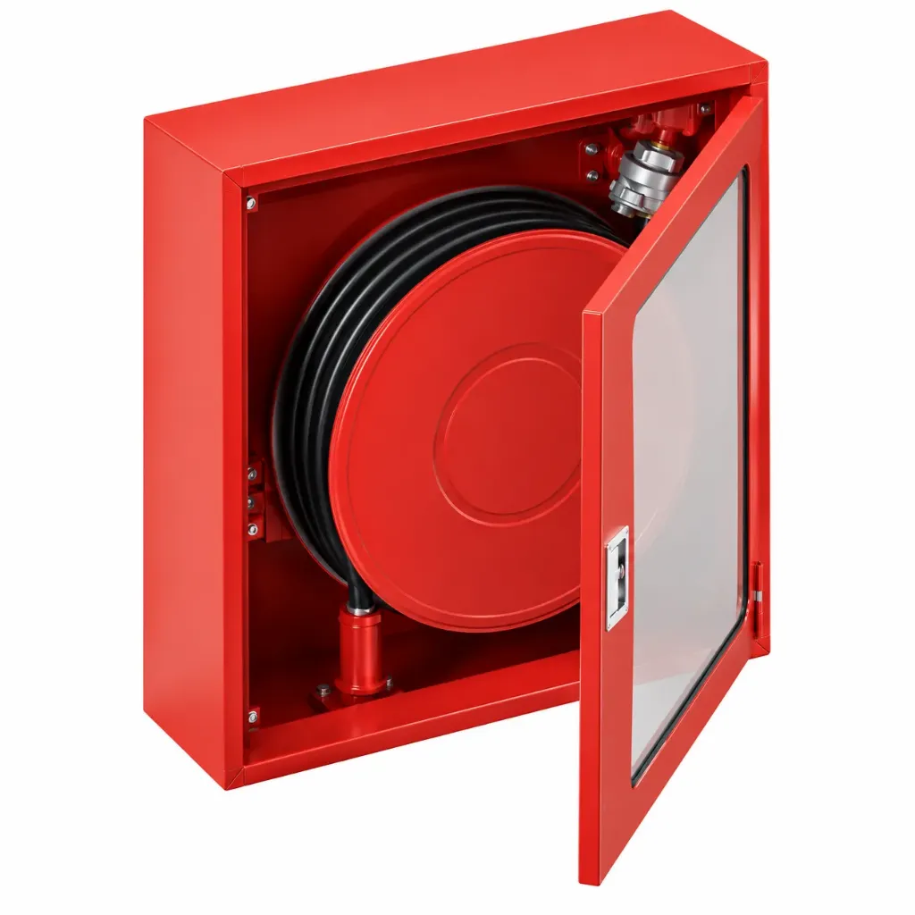 Surface Mounted Fire Hose Cabinet 70 x 70 with 25 m Hose and 1 Inch Valve