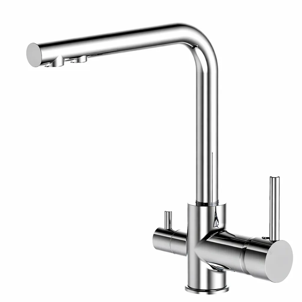 [MAR71] Robinet d'évier en L à double aérateur Espina finition chrome