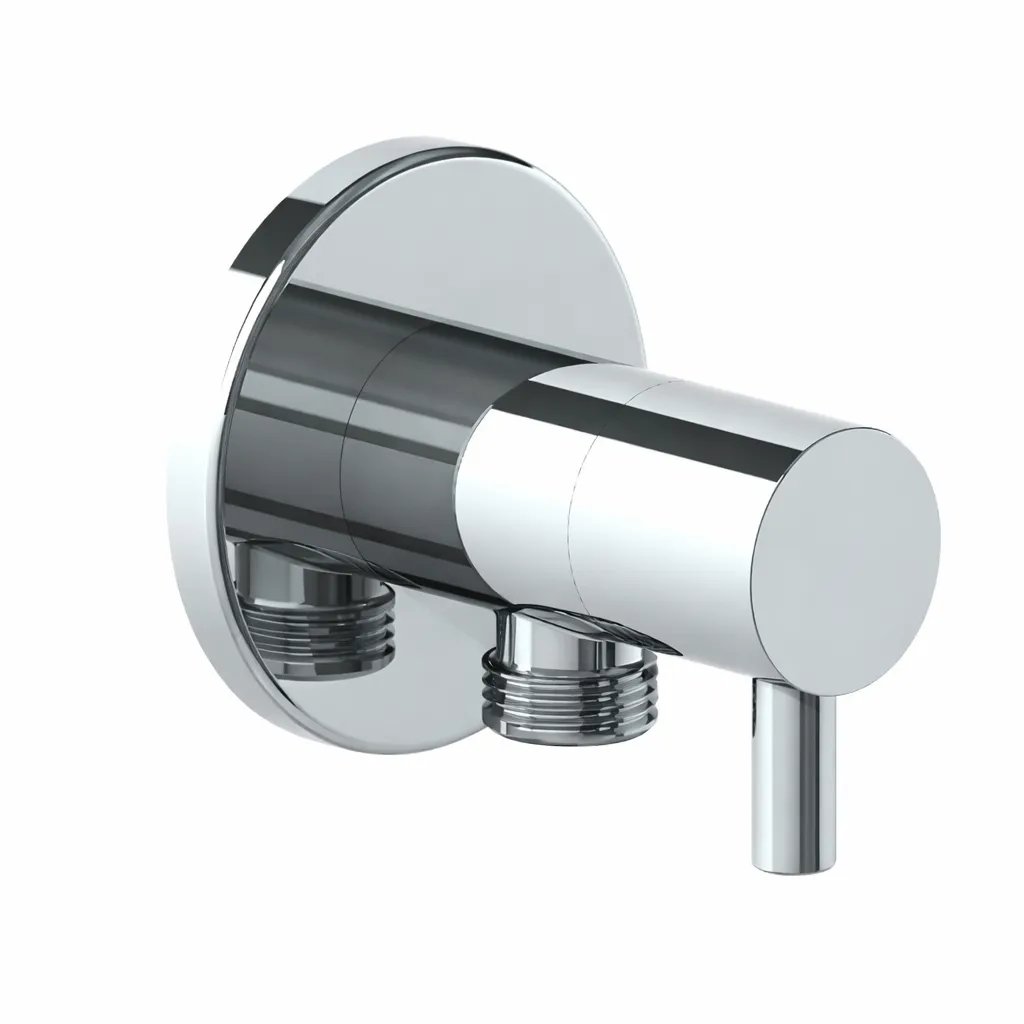 [TMS70] Robinet d'intervalle mural cylindrique aspect chrome Espina avec levier à goupille