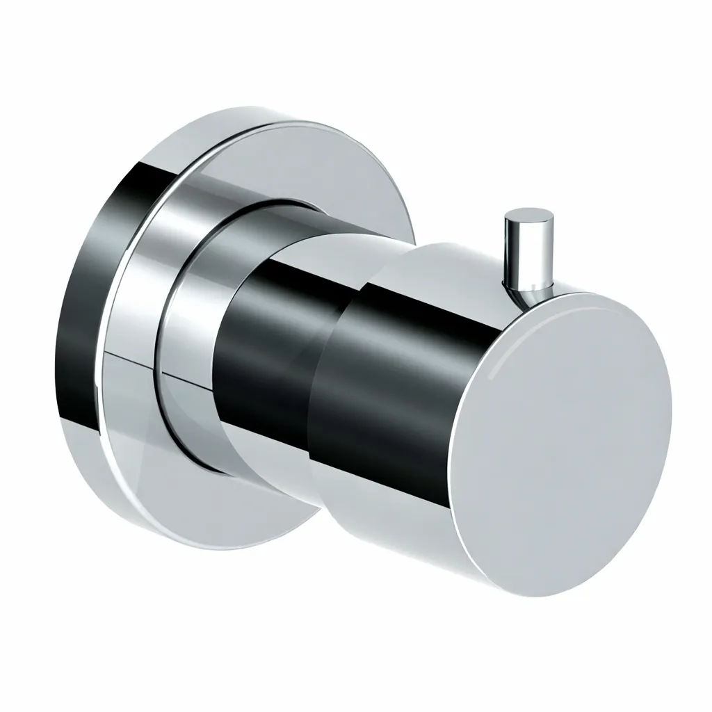 [AAK71] Robinet d'arrêt encastré Espina à intervalle rond 1/2 pouce aspect chrome avec poignée à goupille