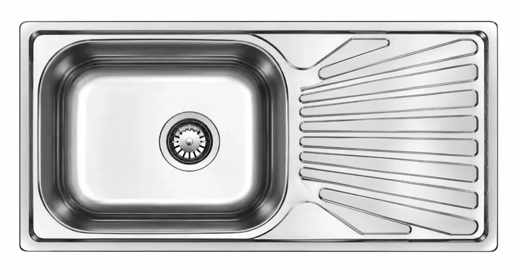 [DE101] Built-In Single Bowl Sink with Right-Hand Drainboard (0.5 mm)