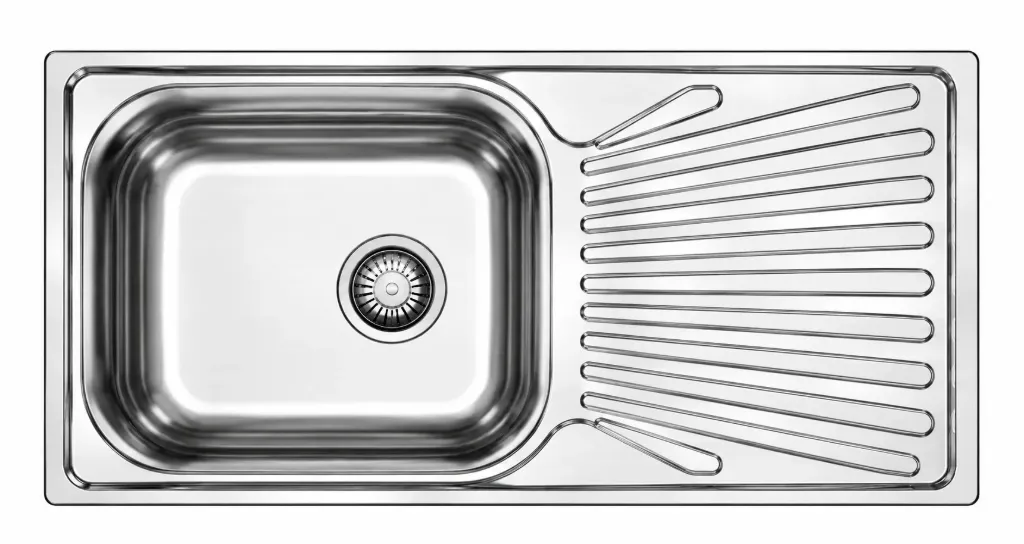 [DE102] Built-In Single Bowl Sink with Decorative Right-Hand Drainer (0.5 mm)