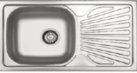 [DE102] Built-In Single Bowl Sink with Decorative Right-Hand Drainer (0.5 mm)