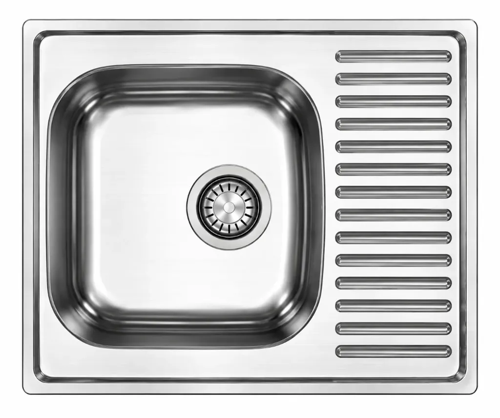 Built-In Sink with Single Bowl and Right Drainboard