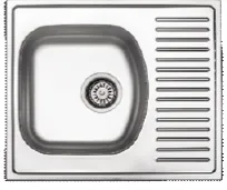 Built-In Sink with Single Bowl and Right Drainboard (0.5 mm)