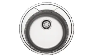 Évier encastré rond décoré avec vidage central, 0,6 mm