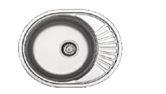 Built-In Single Bowl Sink with Right-Side Drainboard, 58 x 48, 0.6 mm