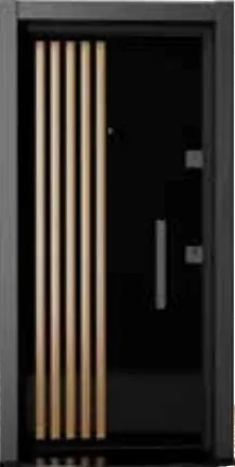 Porte extérieure sombre de la série embossée avec design à bande verticale