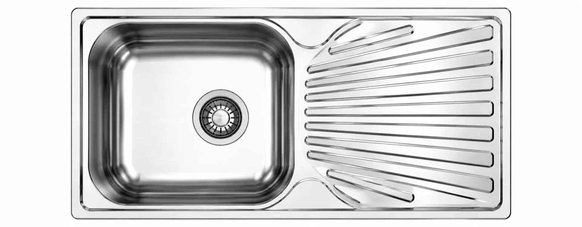 Évier encastré à cuve unique avec égouttoir droit (0,5 mm)