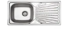 Évier encastré à cuve unique avec égouttoir décoratif à droite (0,5 mm)