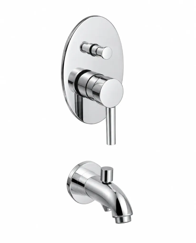 Solus Chrome-Look Fully Concealed Wall-Mounted Bathroom Armature with Lever Handle