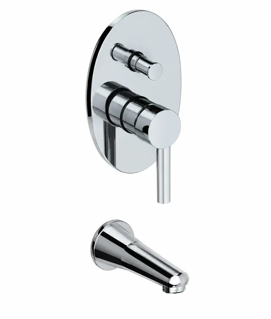 Solus Chrome-Like Concealed Wall-Mounted Bathroom Faucet with Lever Handle