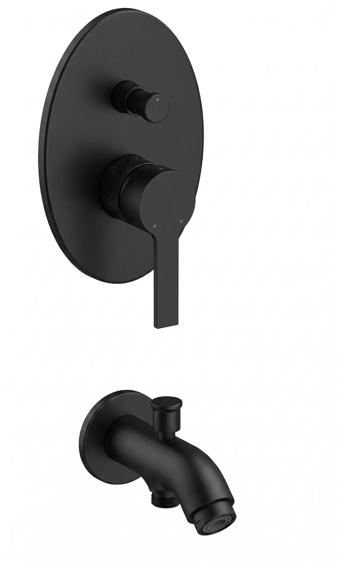 Solus Black Fully Concealed Wall-Mounted Bathroom Faucet Set with Single Lever