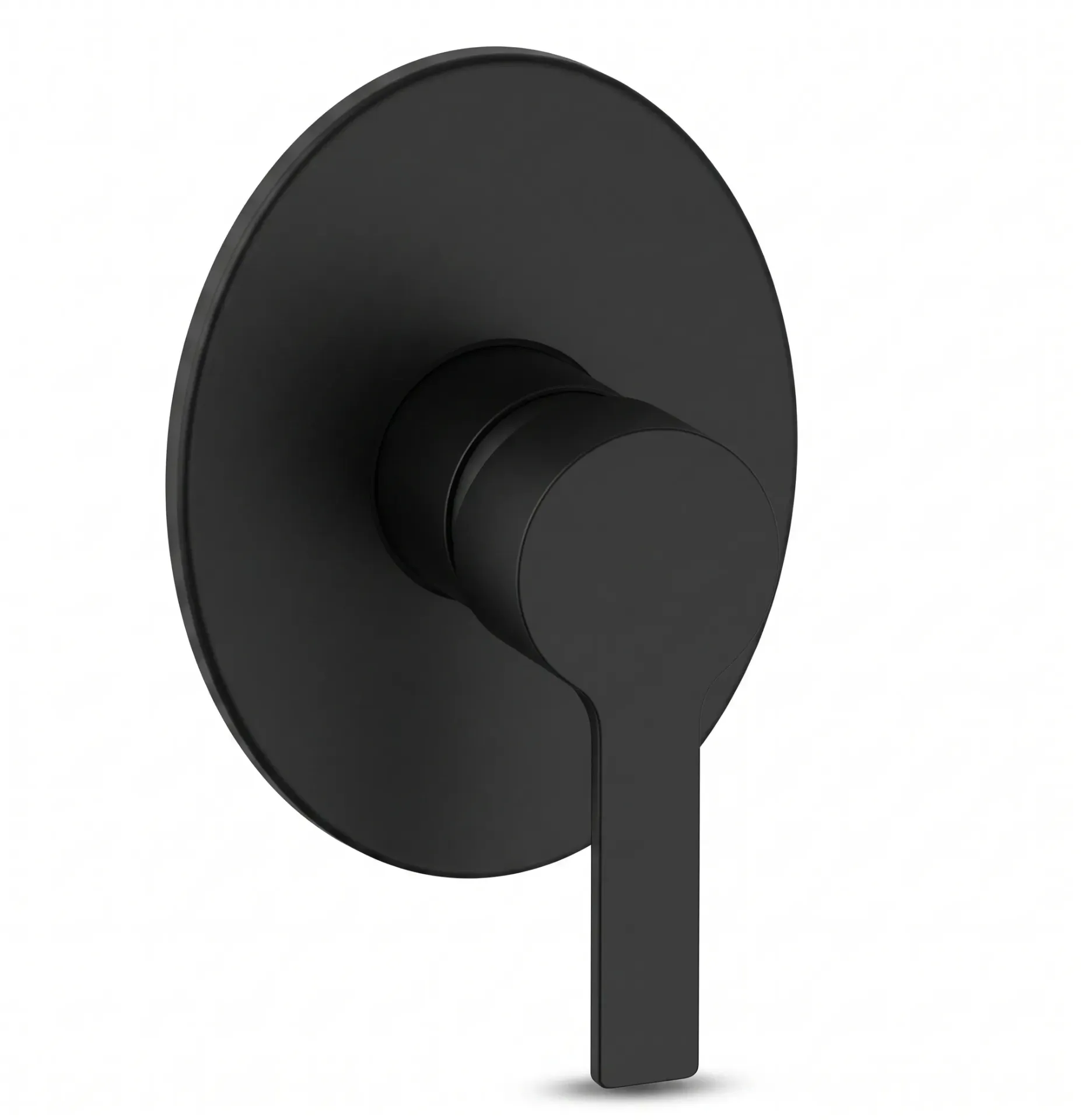 Robinet de douche encastré Solus noir rond avec poignée à levier unique