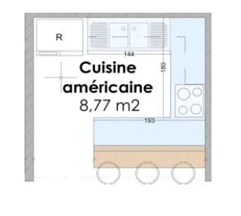 Unité de mobilier de cuisine Kitchen-4 en MDF avec charnière douce et rail latéral en métal