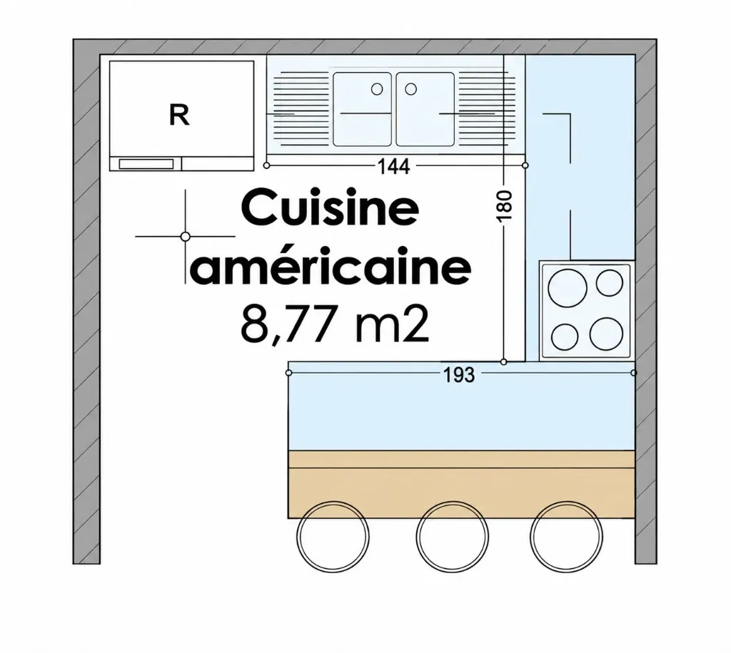 Unité de mobilier de cuisine Kitchen-4 en MDF avec charnière douce et rail latéral en métal