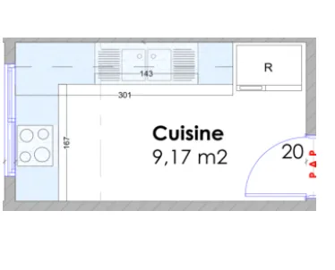 Ensemble d'armoires de cuisine Kitchen-5 en MDF avec charnière douce et rail latéral en métal