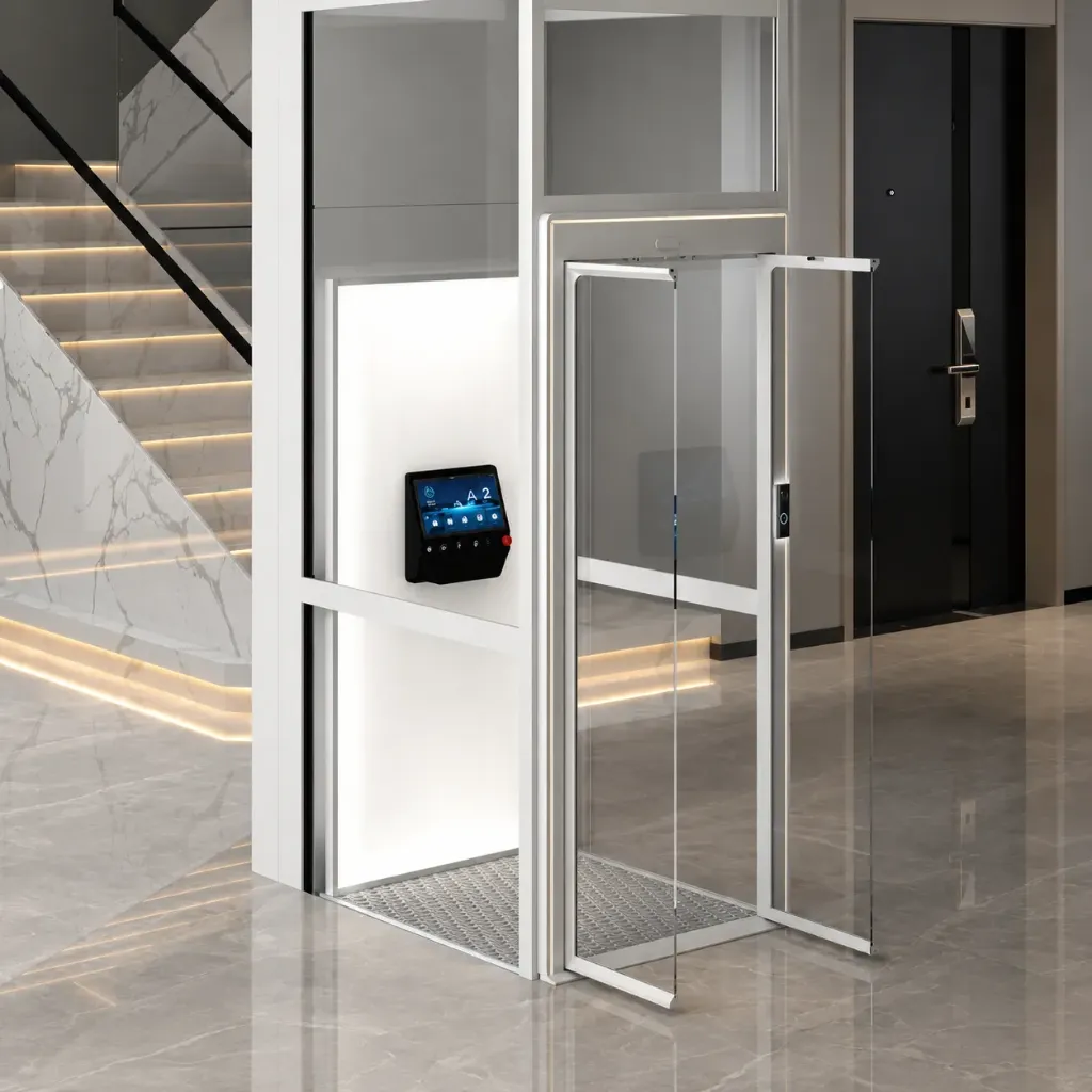MRL Platform Elevator 350 kg 4 Stops 5 Entrances 900 x 1250 mm Platform