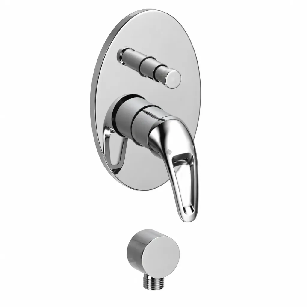 Adrio Robinet de cabine mural encastré aspect chrome avec levier unique