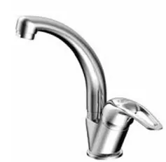 Robinet de lavabo Adrio aspect chrome à bec haut avec levier unique