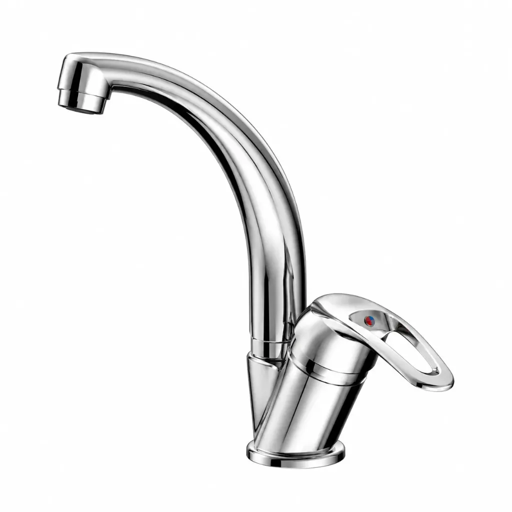 [MLT120] Robinet de lavabo Adrio aspect chrome à bec haut avec levier unique