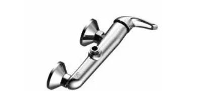 Robinetterie de douche murale Adrio aspect chrome avec raccord supérieur et poignée levier