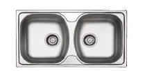 Built-In Double Bowl Sink with Metallic-Look Finish (0,5 mm)
