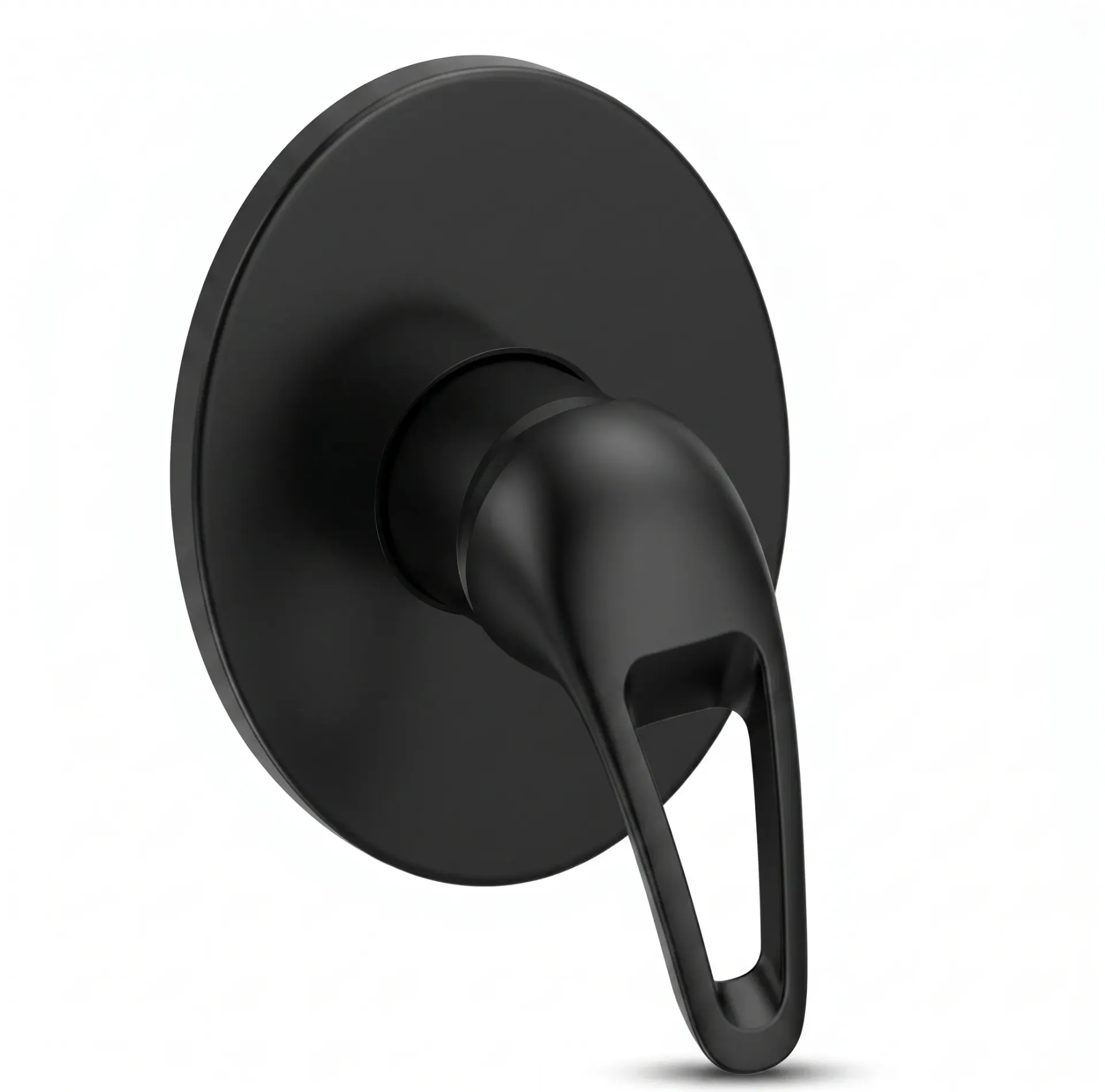 [MAD120-S] Adrio Black Concealed Shower Armature with Round Plate and Single Lever