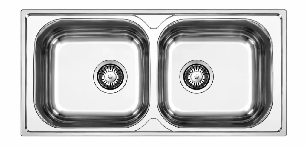 Évier encastré double cuve finition décorative 78 x 44 (0,5 mm)