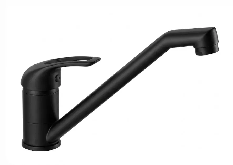 Adrio Black Single Lever Swivel Sink Faucet with Angled Tubular Spout