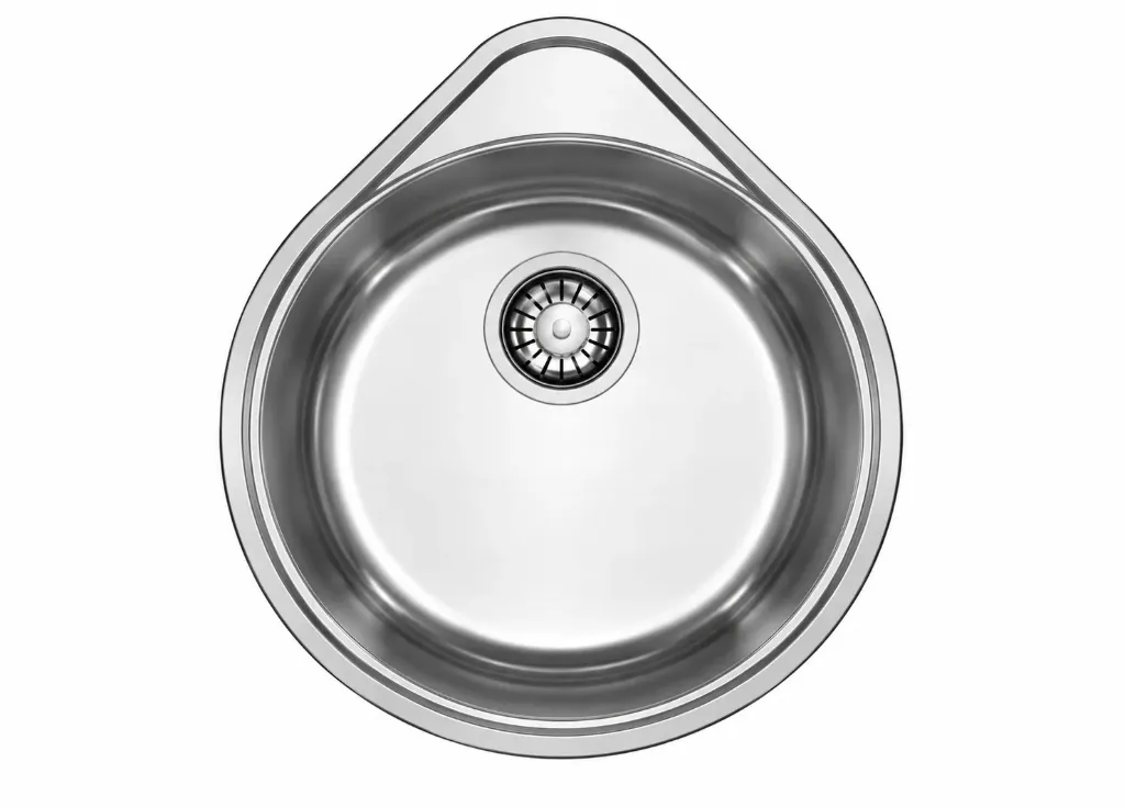 [DE136] Évier encastré décoratif à cuve ronde unique 50 x 44, 0,6 mm
