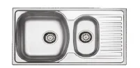 [DE139] Évier encastré 1,5 cuve avec égouttoir droit, 78 x 44, 0,6 mm