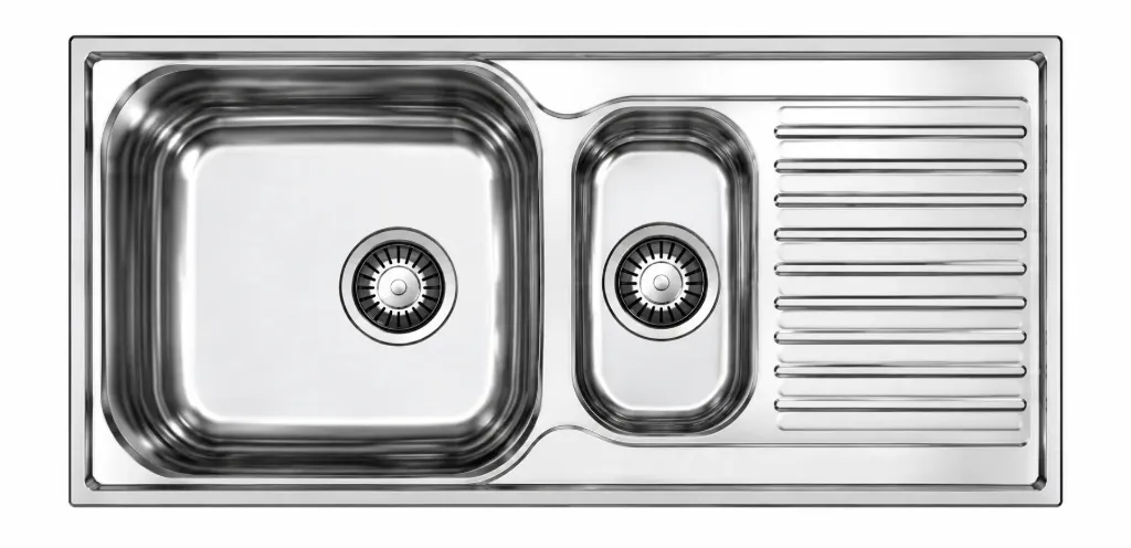 [DE140] Built-In Decorative 1.5-Bowl Sink with Right-Hand Drainer
