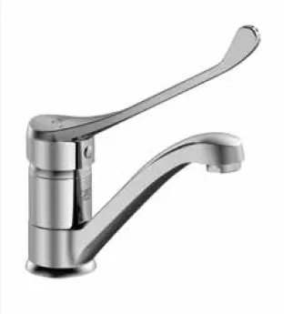 [MDL45] Chrome-Look Accessible Swivel Wash Basin Faucet with Long Lever