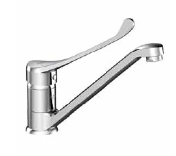 [MEB45] Robinet de lavabo pivotant aspect chrome pour médecins et personnes à mobilité réduite avec levier allongé