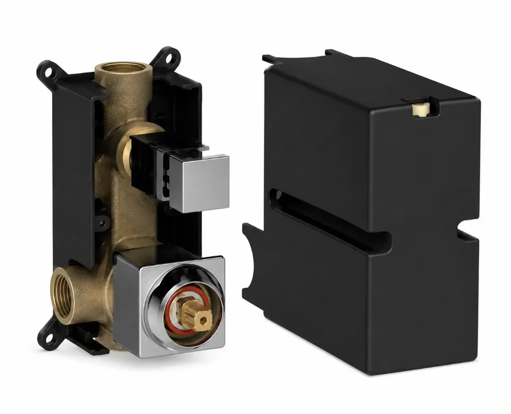 Ø35 mm Concealed Bathroom Armature Recessed Housing Group with Black Recessed Box