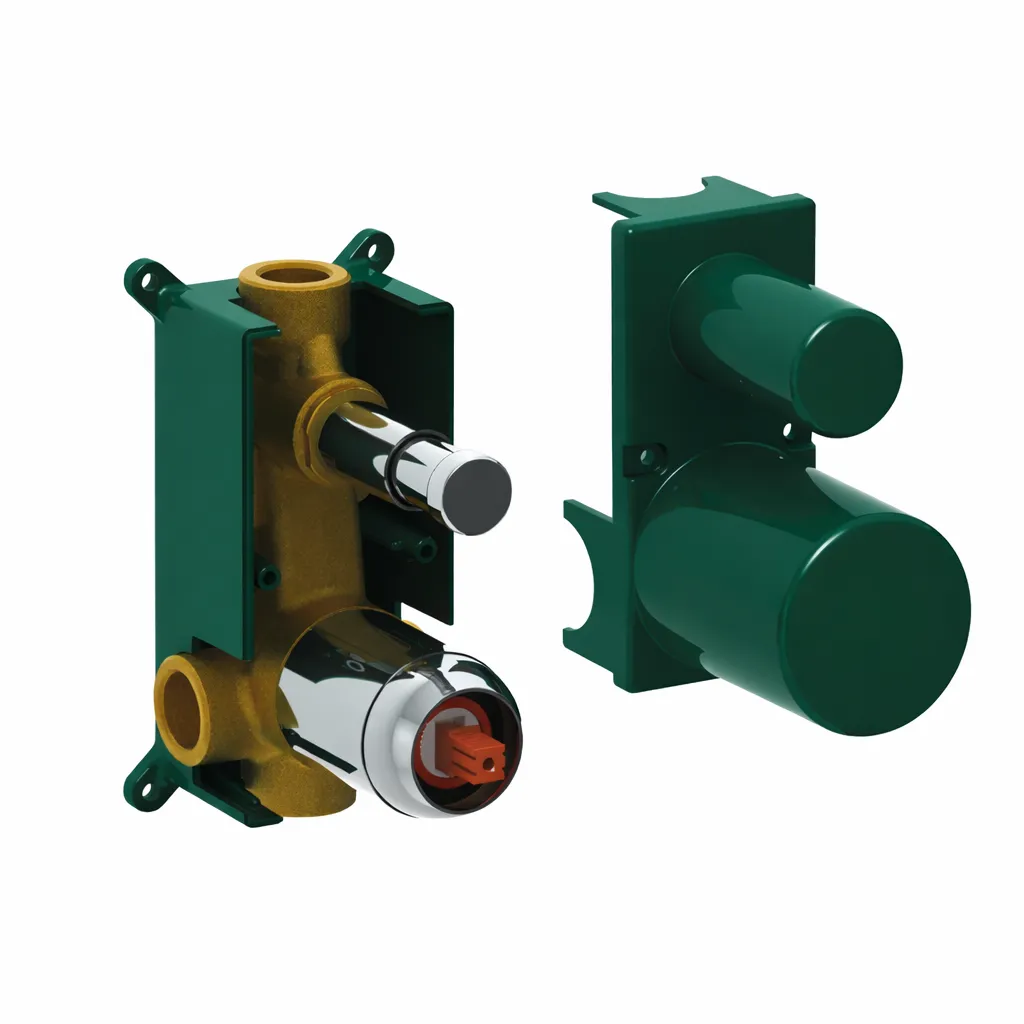Groupe d'armature de salle de bain encastrée Ø40 mm avec boîtier vert